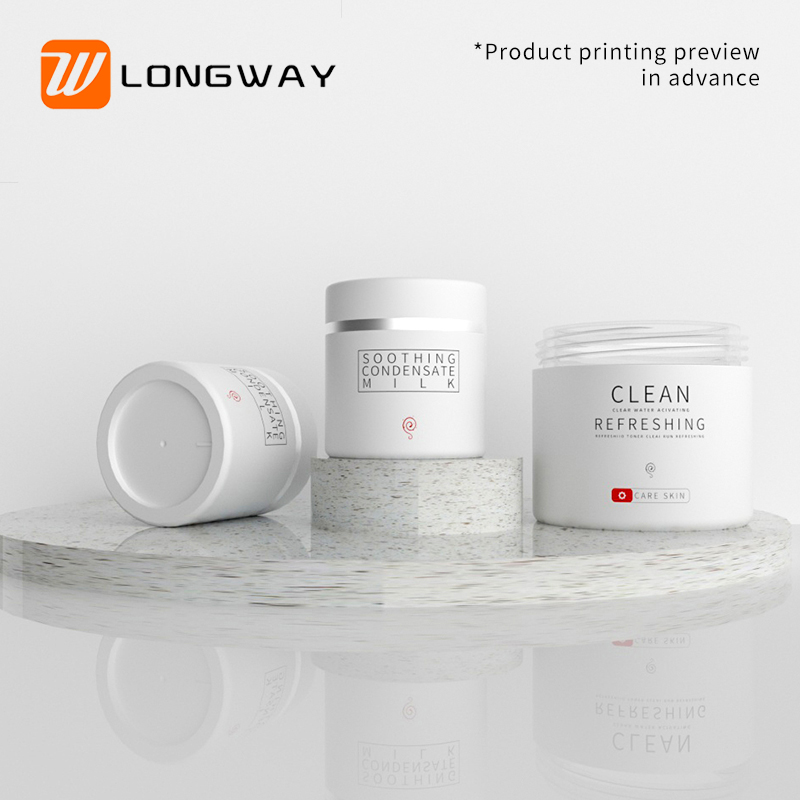 White cosmetic 30ml 1 oz frosted plastic double wall scrub body cream jar 100g 50g for hair butter container