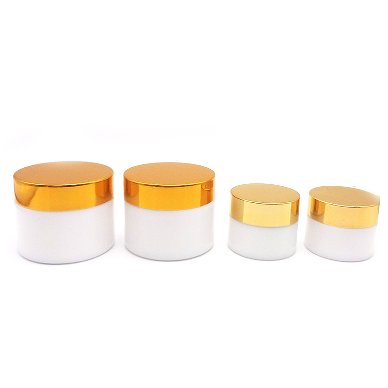 White cosmetic glass jar 50g white glass jar with lid cosmetic packaging cream container