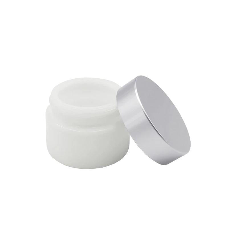 White cosmetic glass jar 50g white glass jar with lid cosmetic packaging cream container