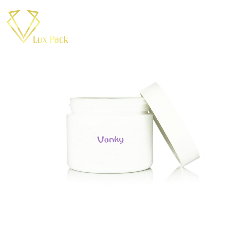 White cosmetic jar 50ml printed jars