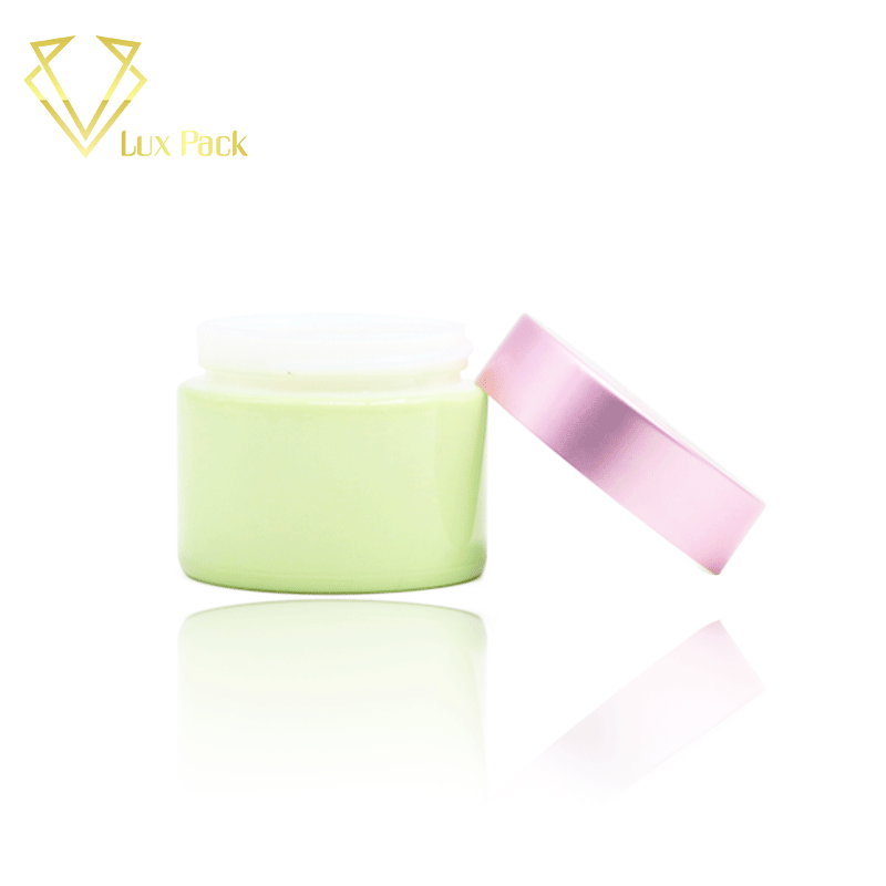 White cosmetic jar 50ml printed jars