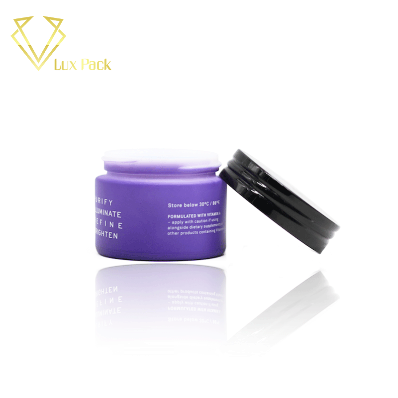 White cosmetic jar 50ml printed jars