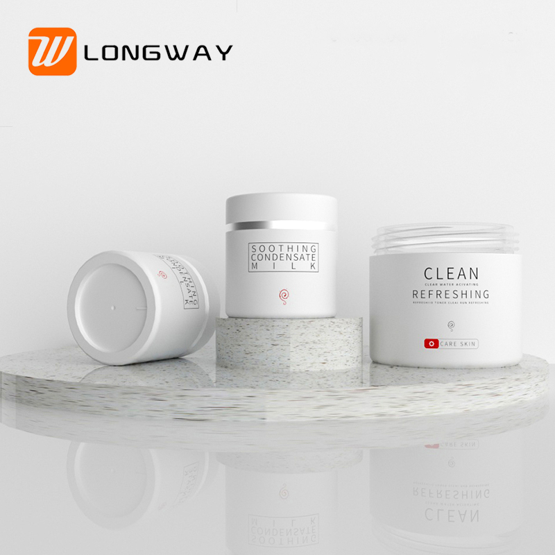 White double wall plastic cream body lip scrub jar 30g 50g 100g for butter container cosmetic packaging 1 oz