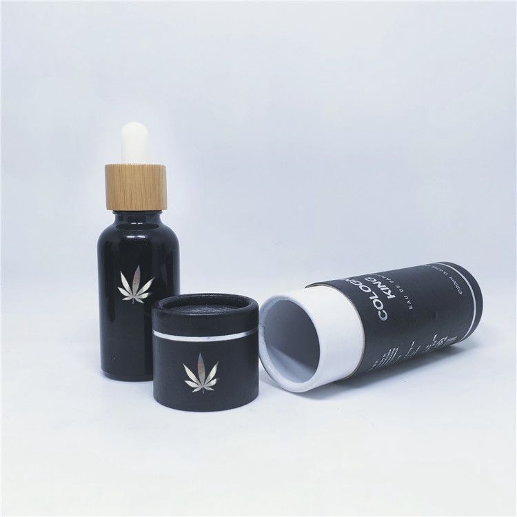 White glass dropper bottle hemp material packaging with custom gift box