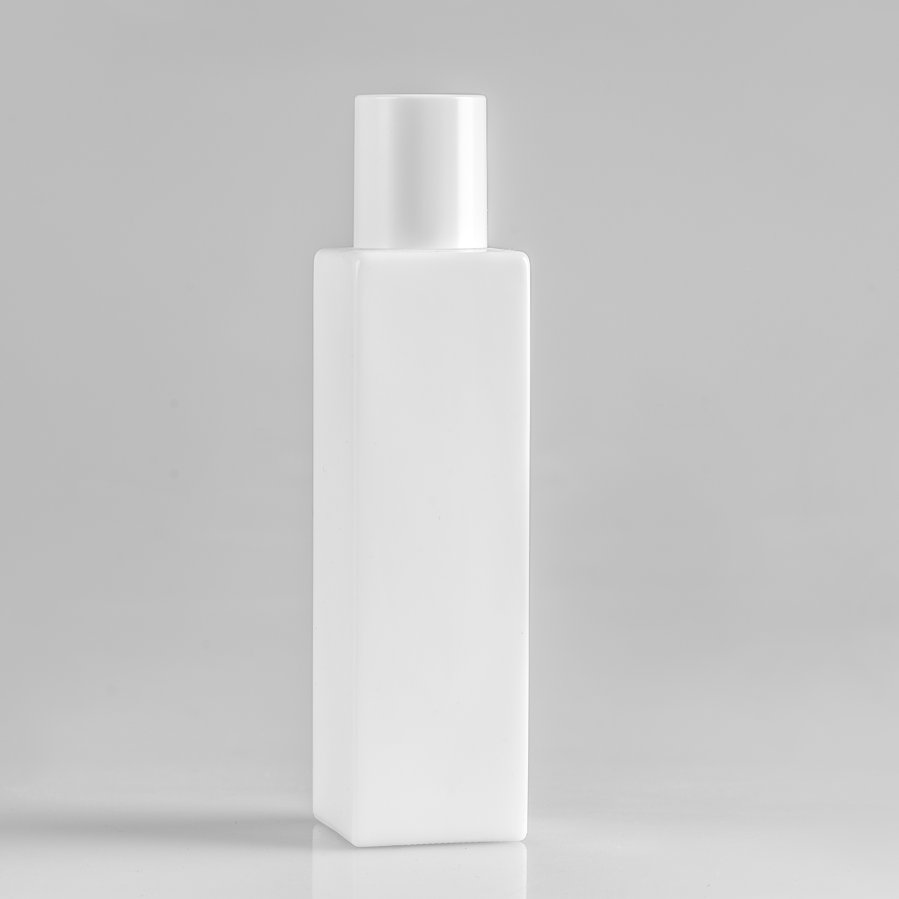 White opal square glass lotion bottle with pump or screw cap for skincare cosmetic packaging