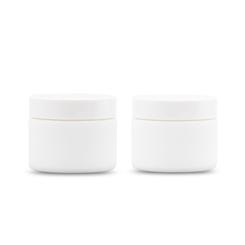 White porcelain glass bottle face cream jar luxury white packaging