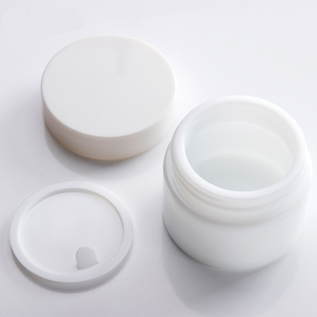 White porcelain glass cosmetic cream jar 15g 30g 50g 100g cosmetic packaging bottle jar