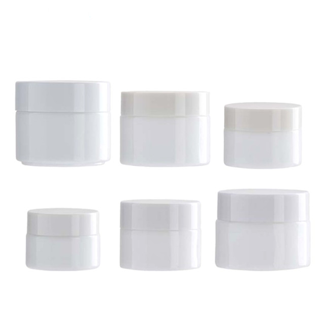 White porcelain glass cosmetic cream jar 15g 30g 50g 100g cosmetic packaging bottle jar