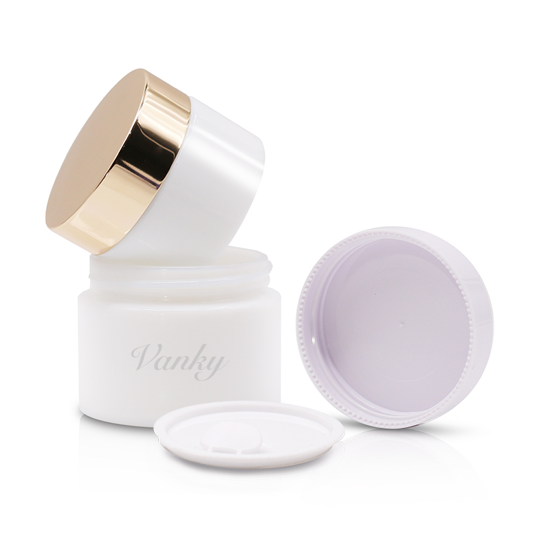 White porcelain jars round jar for cosmetics white glass jar 1oz