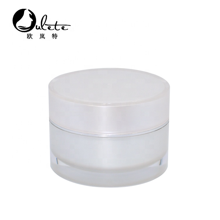 White round empty cosmetic 30g acrylic cream jar container 1 oz jar for skin care