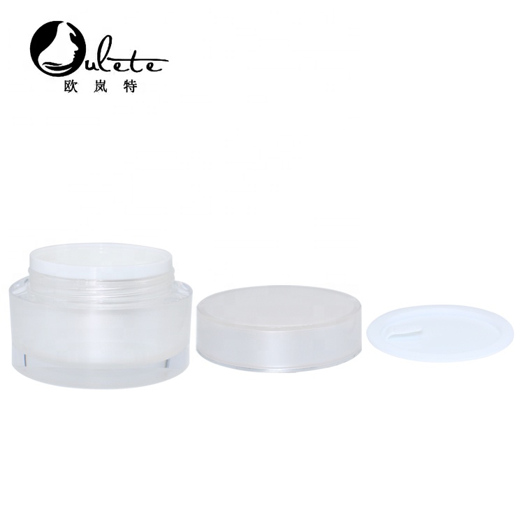 White round empty cosmetic 30g acrylic cream jar container 1 oz jar for skin care