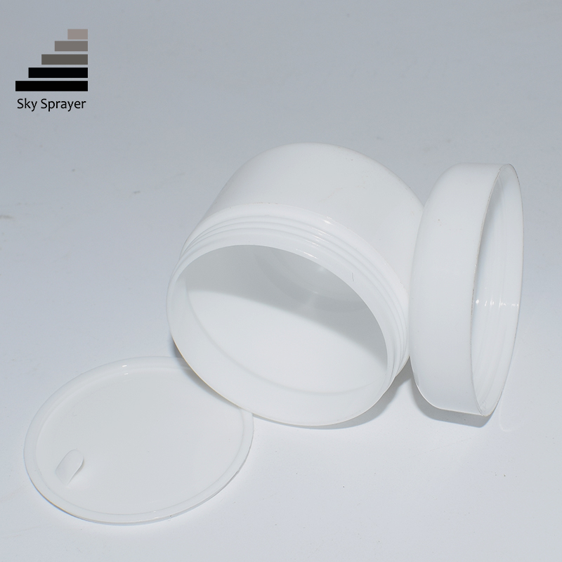 White screw plastic cans for cosmetic containers