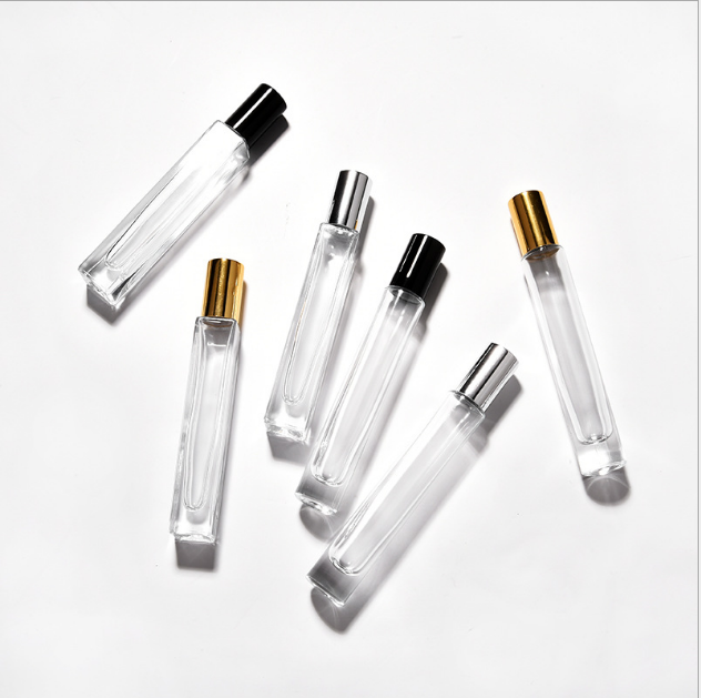 Whole 10ml for Essential Oil Bottle Clear Round Thick Bottom Refillable Glass Bottle with Metal Roller Balls