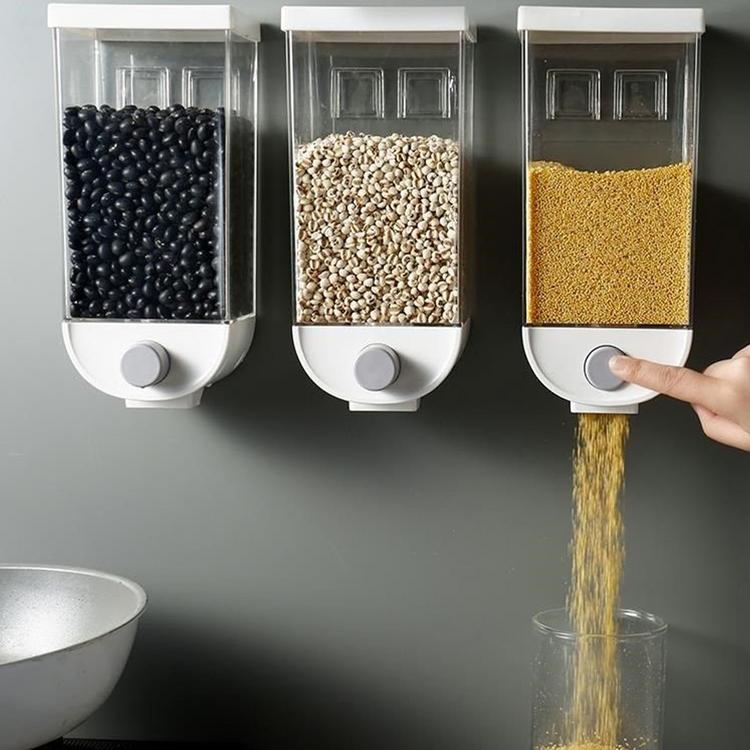 Whole grain storage box kitchen wall-mounted storage tank grain rice bean sealed can oatmeal dispenser kitchen supplies