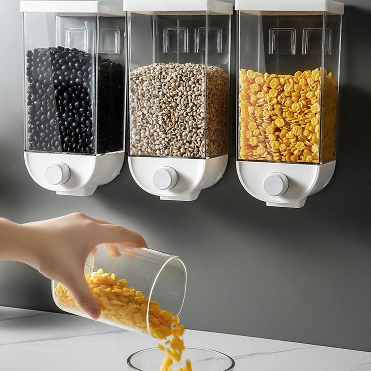 Whole grain storage box kitchen wall-mounted storage tank grain rice bean sealed can oatmeal dispenser kitchen supplies