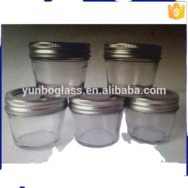 Whole sale 4oz, 8oz, 12oz, 16oz, 32oz glass mason jars with metal lid