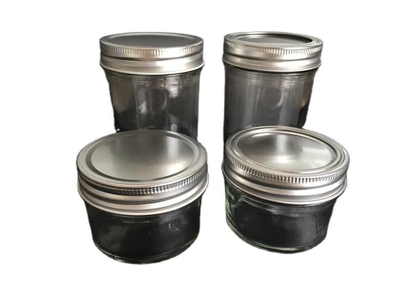 Whole sale 4oz, 8oz, 12oz, 16oz, 32oz glass mason jars with metal lid