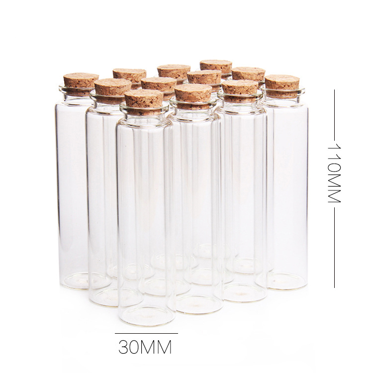 Whole sale small glass bottle with cork lid 55ml