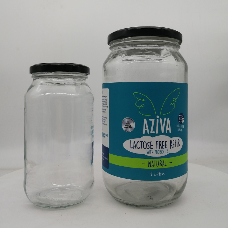 Wholease 100ml 200ml 350ml 500ml 1000ml jar supplier Round Shape Taper Mason Jar Canning Jar with metal lid for food sauce