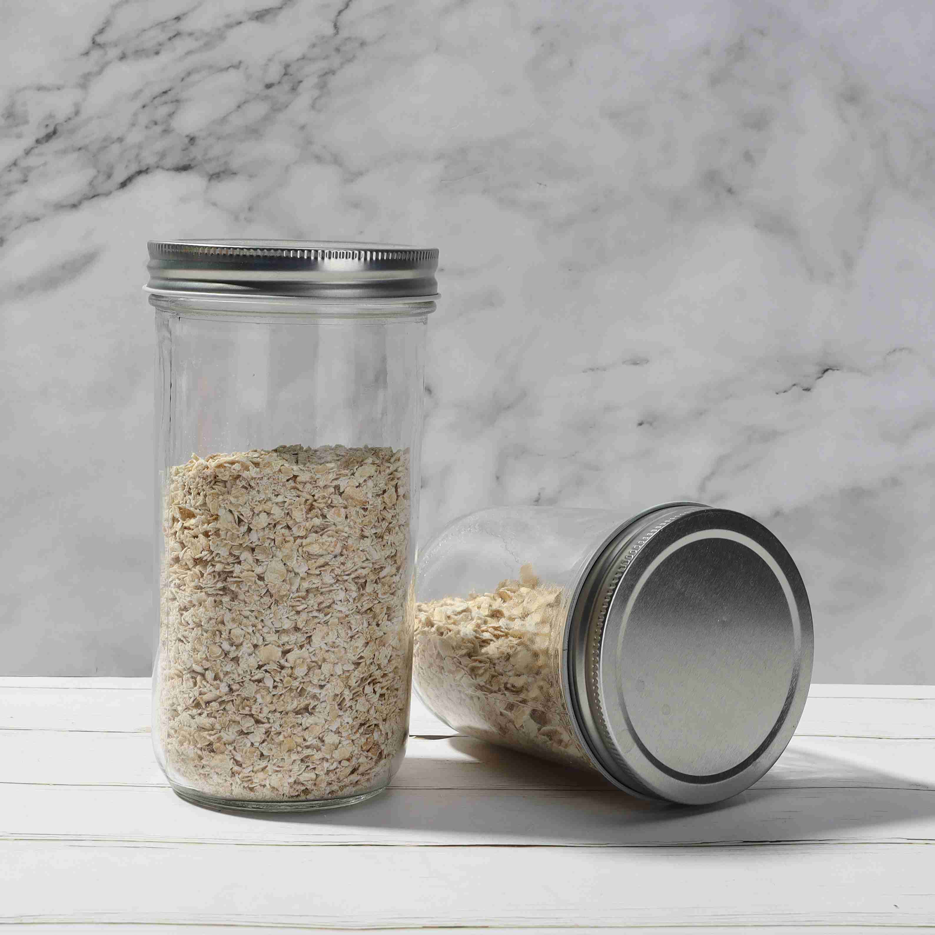 Wholease 350ml 500 ml Big mouth jar with label line Salad jar with safety button food canned jars with lids