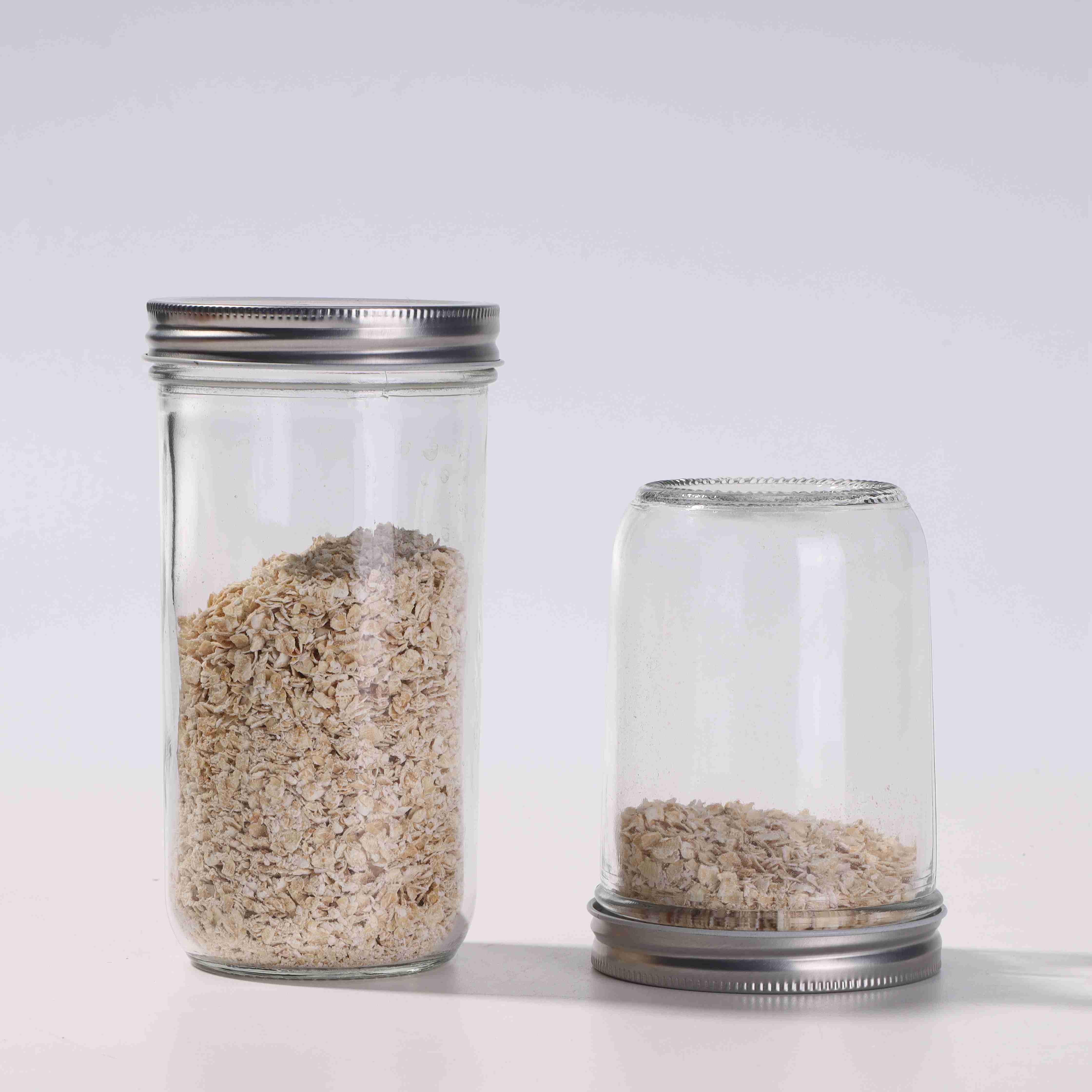 Wholease 350ml 500 ml Big mouth jar with label line Salad jar with safety button food canned jars with lids
