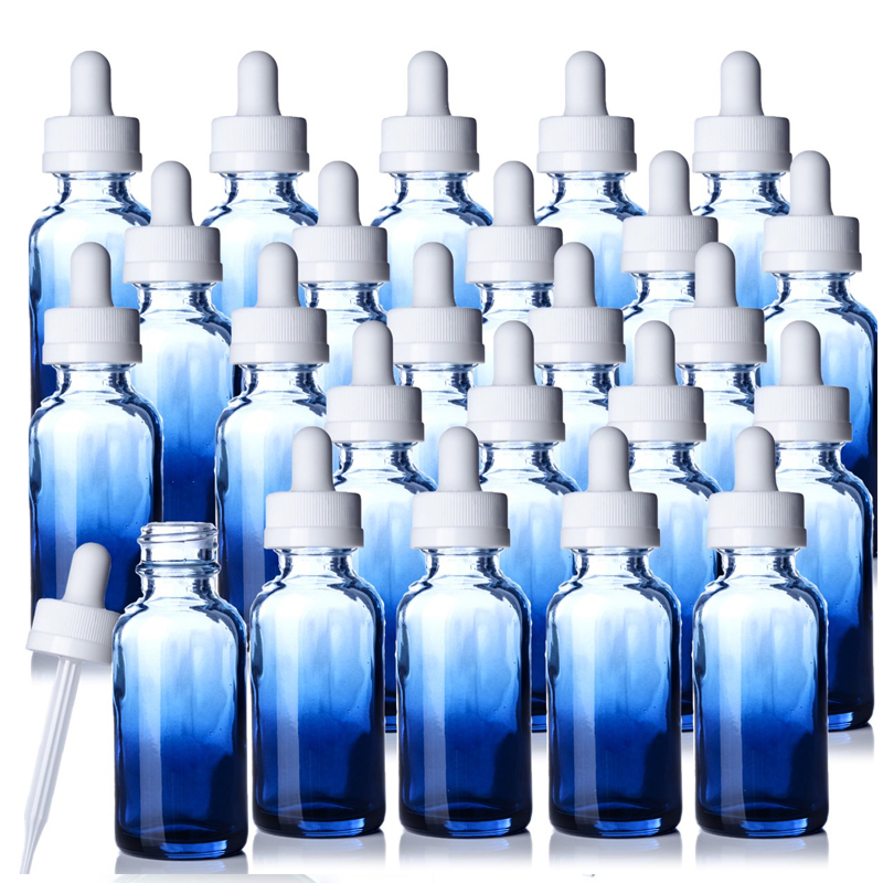 Wholesale 1/2 oz 1 oz 2 oz 4 oz Uv Matte Purple Colorful Cap Essential Oil Boston Round Glass Dropper Bottle