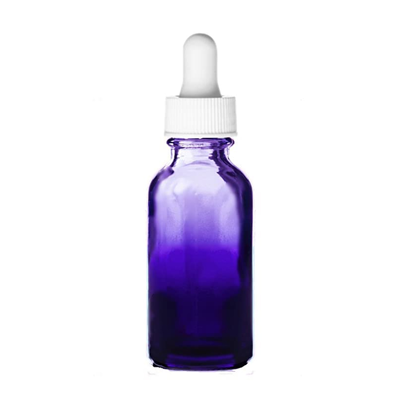 Wholesale 1/2 oz 1 oz 2 oz 4 oz Uv Matte Purple Colorful Cap Essential Oil Boston Round Glass Dropper Bottle