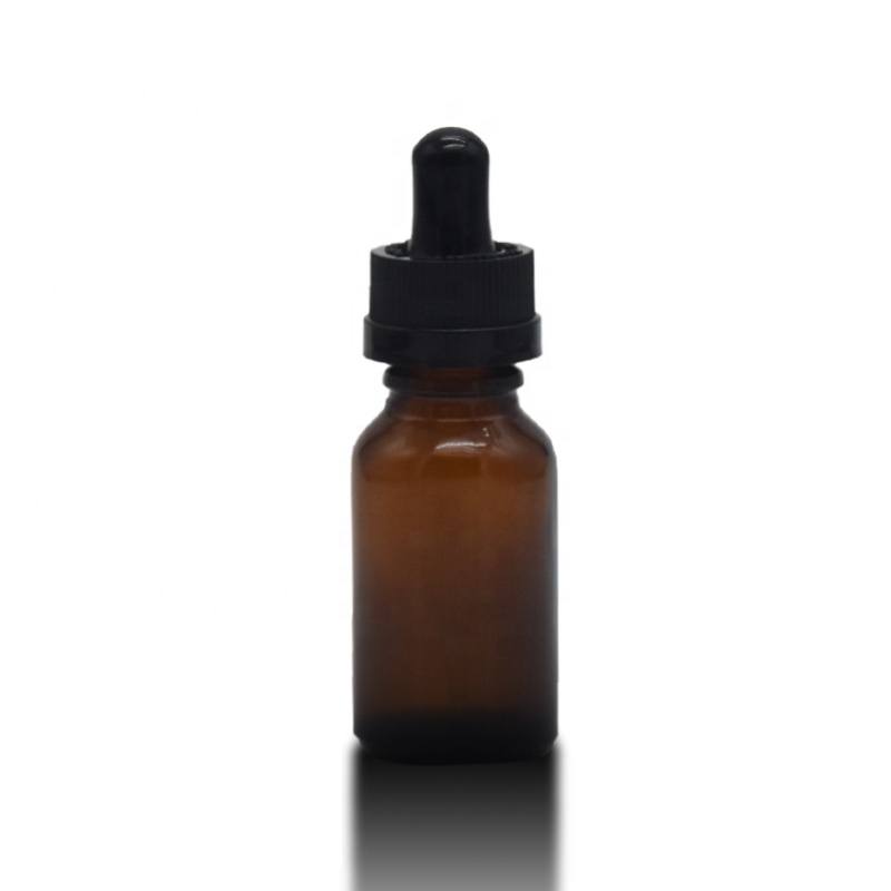 Wholesale 1/2oz 1oz 15ml 30ml shoulder silver push button pump cosmetic dropper glass bottle with push dropper