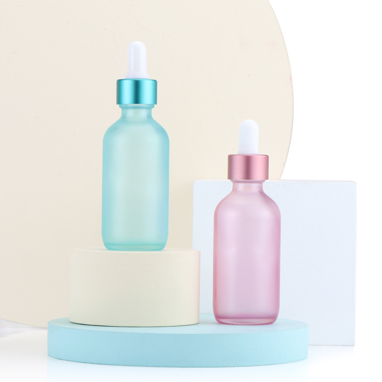 Wholesale 1/2oz 1oz 2oz 4oz clear frosted white black blue colored boston round glass perfume spray bottle