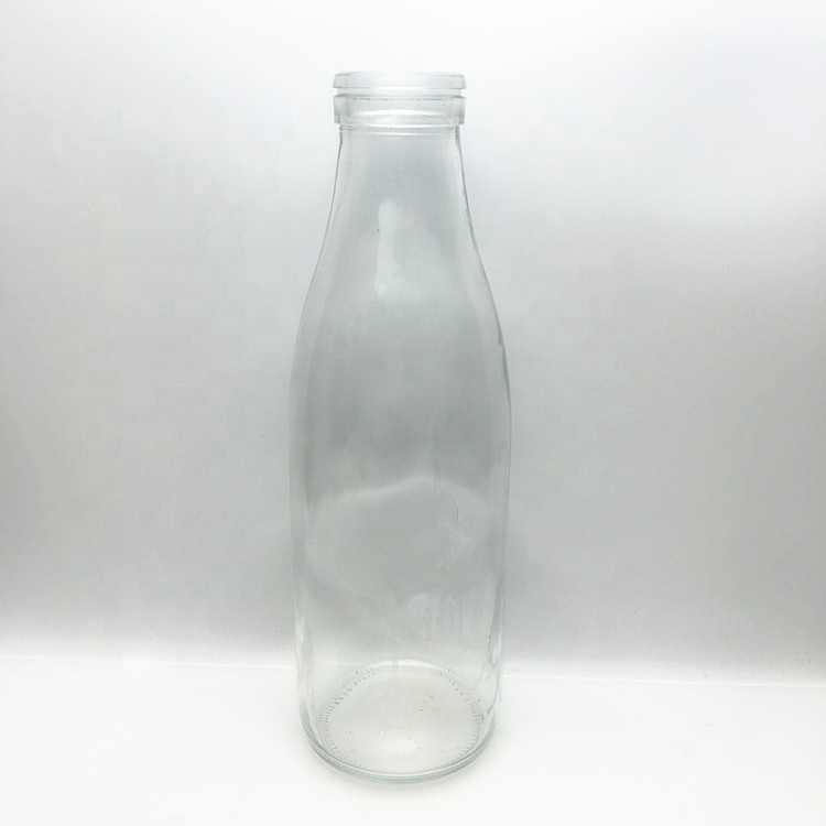 Wholesale 1 Liter glass fresh juice bottle 1000ml with wooden cork