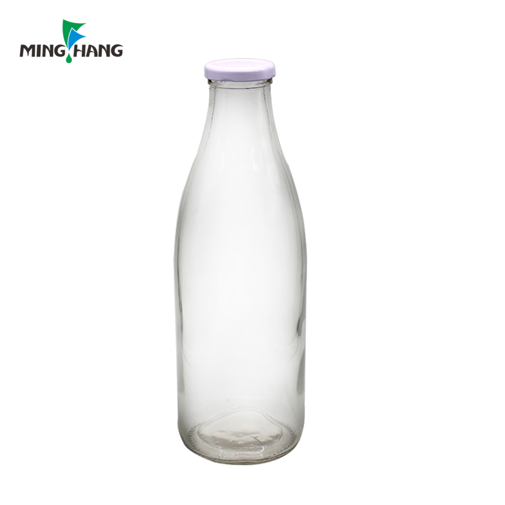 Wholesale 1 liter glass milk bottle 100ml 200ml 250ml 500ml glass bottle for milk