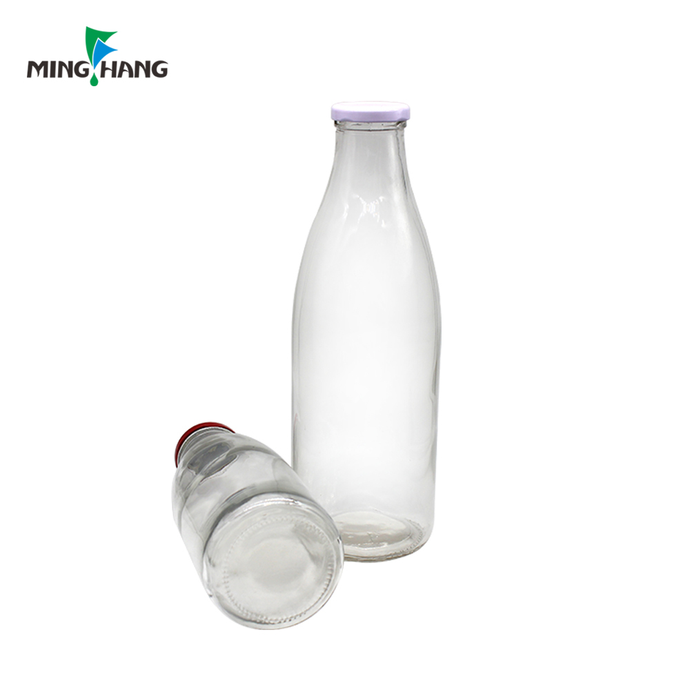 Wholesale 1 liter glass milk bottle 100ml 200ml 250ml 500ml glass bottle for milk