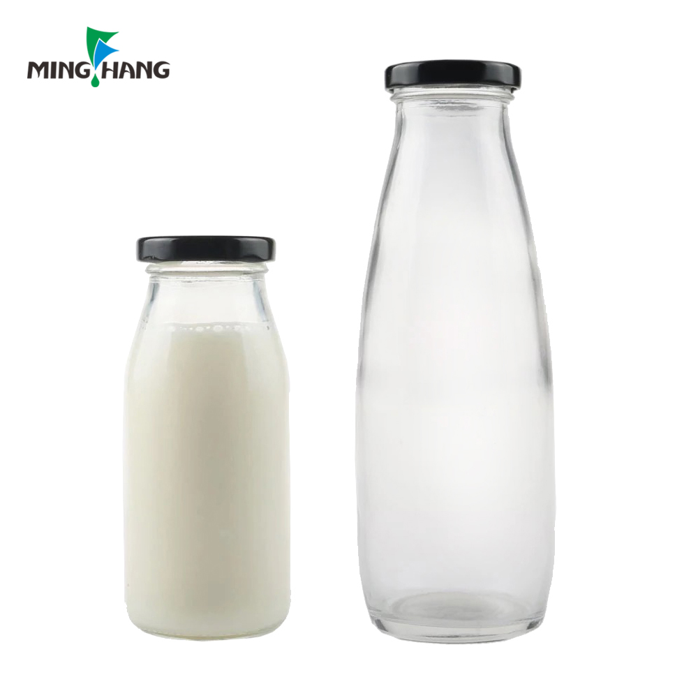 Wholesale 1 liter glass milk bottle 100ml 200ml 250ml 500ml glass bottle for milk