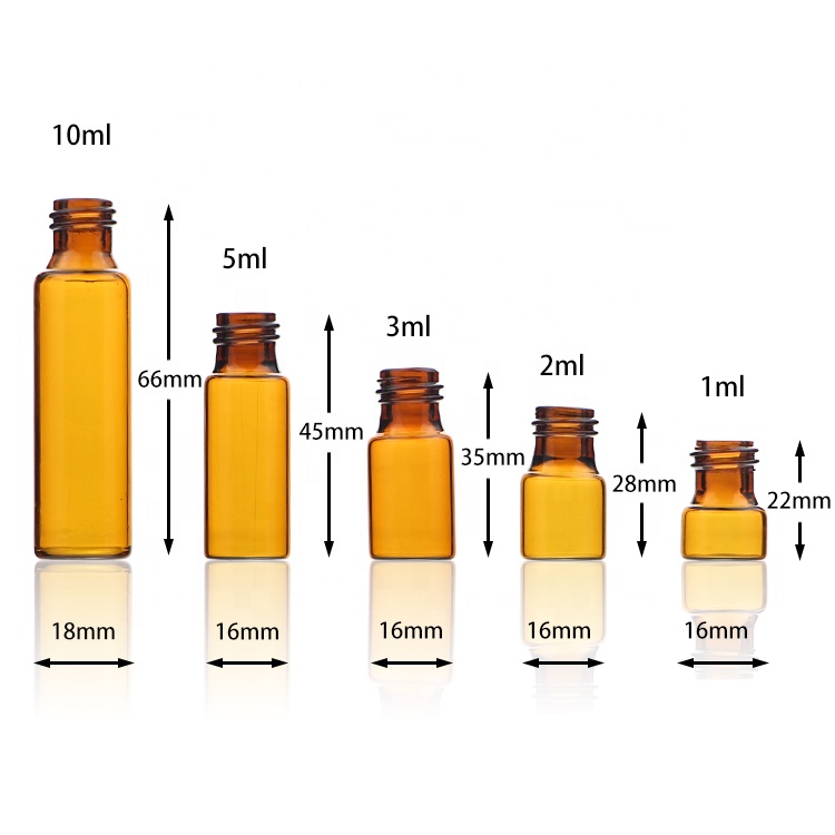 Wholesale 1 ml 2 ml 3 ml 5 ml 10 ml Round Amber Clear Glass Perfume Essential Oil Roller Bottles