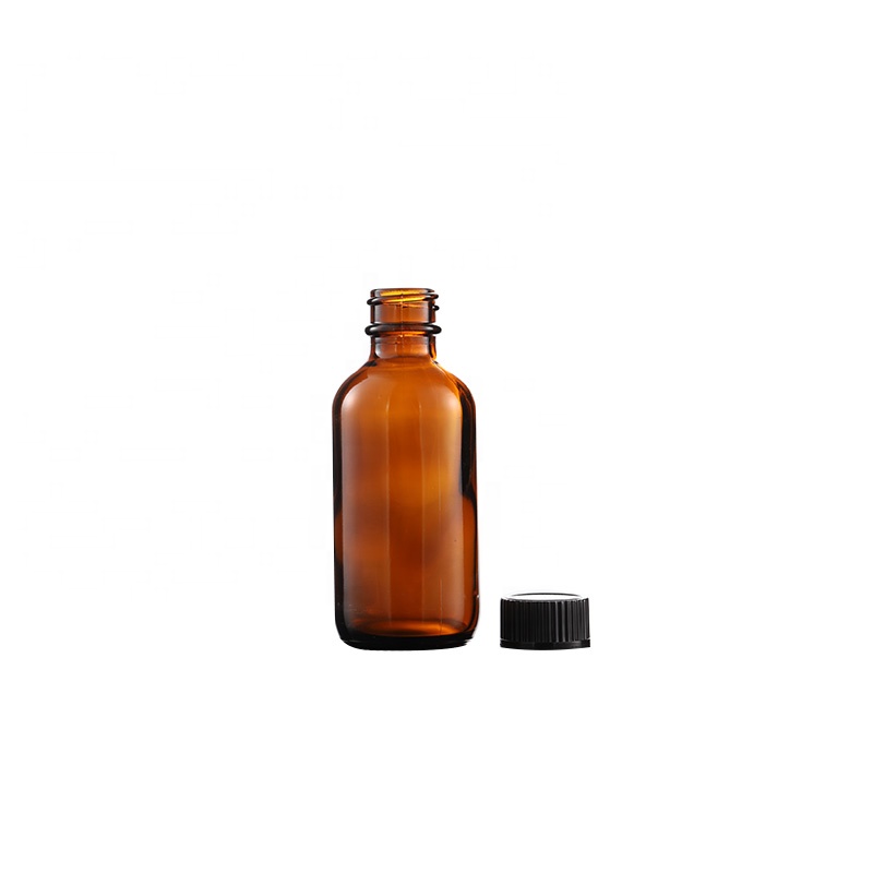 Wholesale 1 oz High Quality Amber Essential Oil Bottles Glass Packaging Cosmetic Bottles Boston Round Glass Bottles