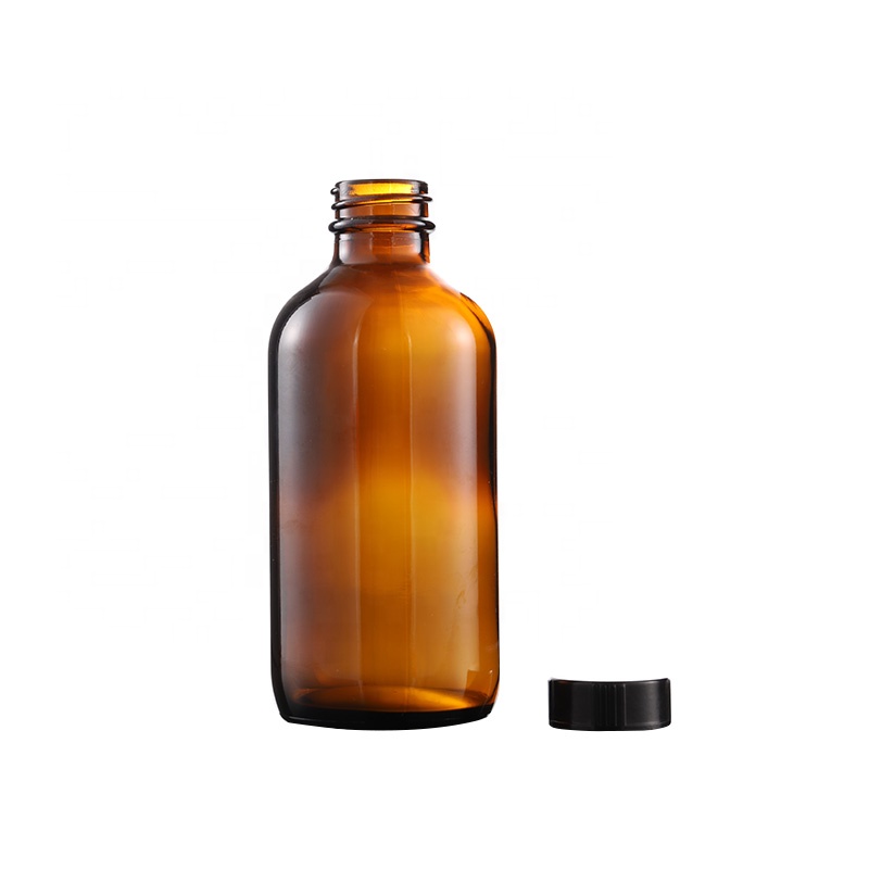 Wholesale 1 oz High Quality Amber Essential Oil Bottles Glass Packaging Cosmetic Bottles Boston Round Glass Bottles