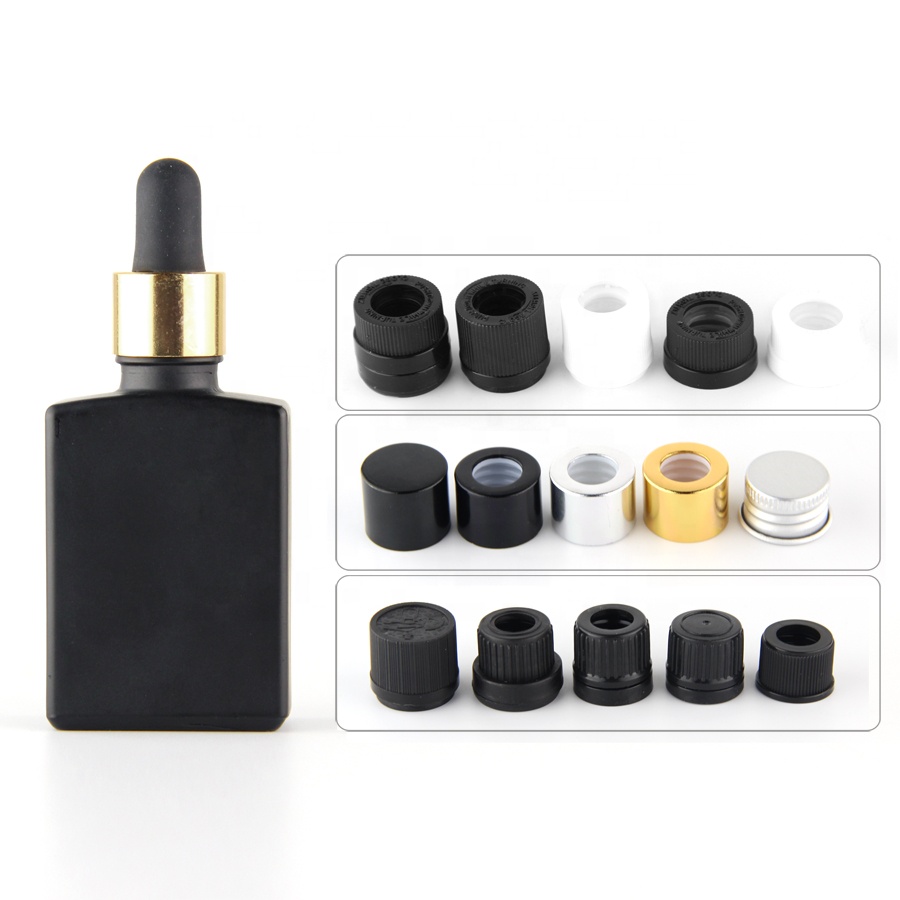 Wholesale 1 oz glass dropper bottles frosted matte black glass dropper bottle with glass pipette