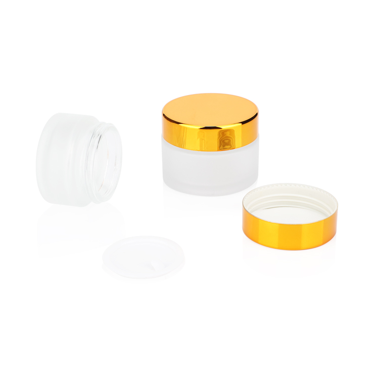 Wholesale 10 15 20 30 50 gram clear skincare cosmetic jars thick face cream glass jar with round caps