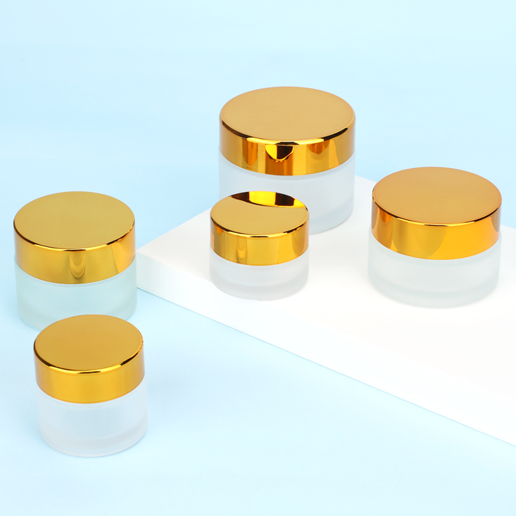 Wholesale 10 15 20 30 50 gram clear skincare cosmetic jars thick face cream glass jar with round caps