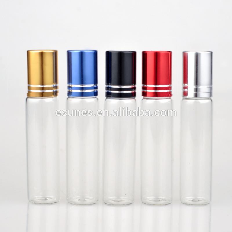 Wholesale 10 Ml Portable Empty Transparent Glass Essential Oil Roller bottle