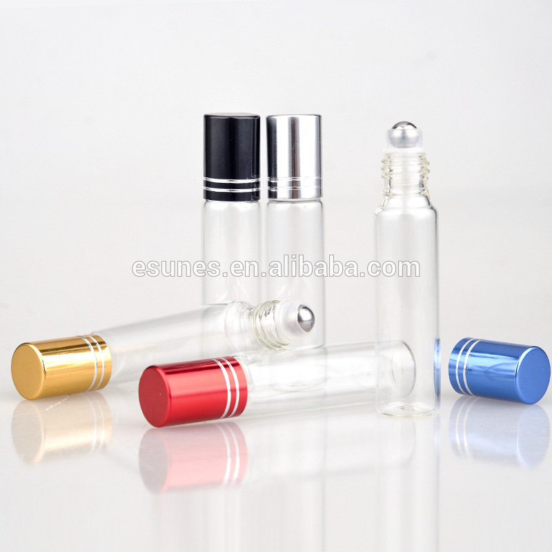 Wholesale 10 Ml Portable Empty Transparent Glass Essential Oil Roller bottle
