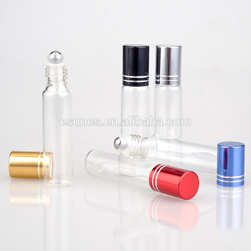 Wholesale 10 Ml Portable Empty Transparent Glass Essential Oil Roller bottle