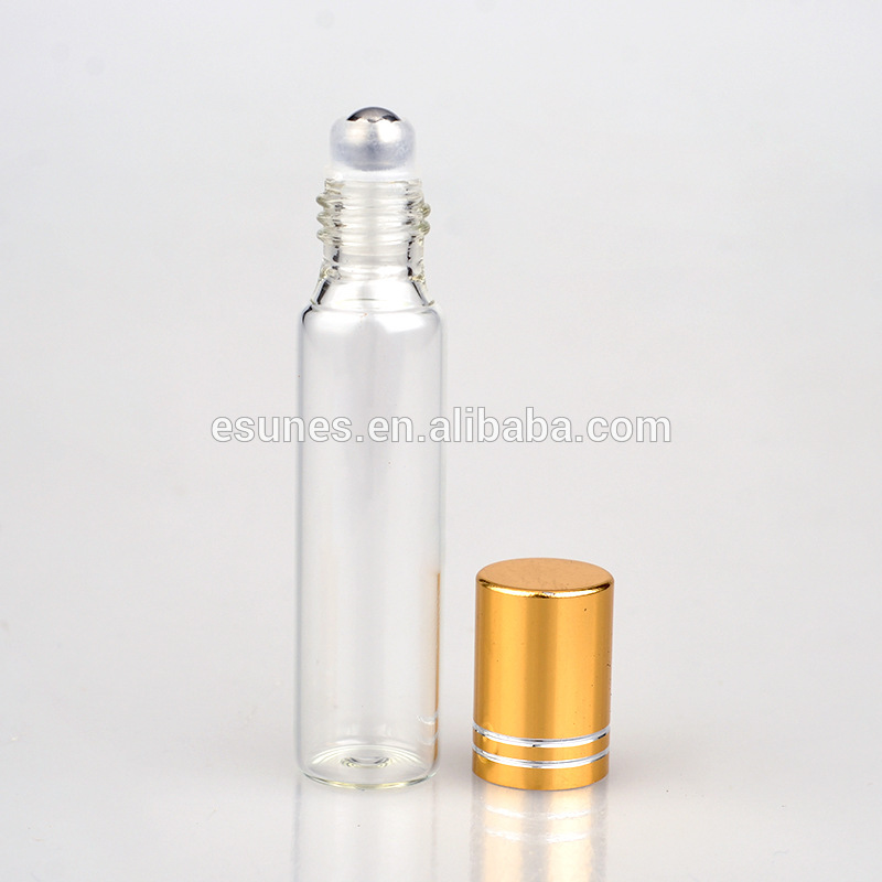 Wholesale 10 Ml Portable Empty Transparent Glass Essential Oil Roller bottle
