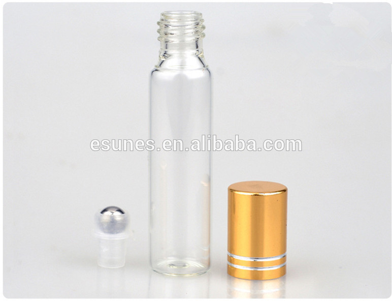 Wholesale 10 Ml Portable Empty Transparent Glass Essential Oil Roller bottle