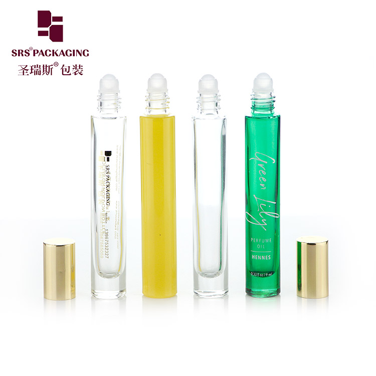 Wholesale 10 ml clear heavy wall thick bottom perfume 10ml roller glass bottle for essential oil