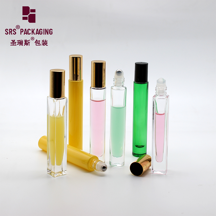 Wholesale 10 ml clear heavy wall thick bottom perfume 10ml roller glass bottle for essential oil