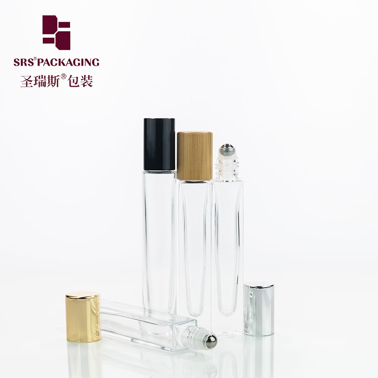 Wholesale 10 ml clear heavy wall thick bottom perfume 10ml roller glass bottle for essential oil