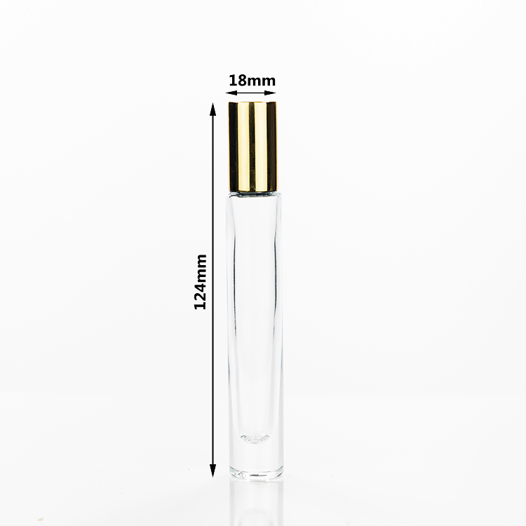 Wholesale 10 ml clear heavy wall thick bottom perfume 10ml roller glass bottle for essential oil