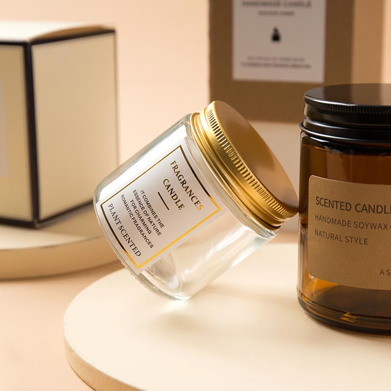 Wholesale 100% Natural Soy Scented Candle Glass Candle Jar With Lid