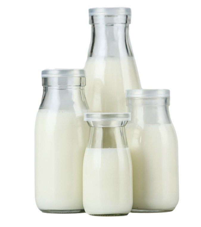 Wholesale 1000 ml 500 ml 250 ml 200 ml 100 ml milk juice beverage ice tea coffee used glass bottles with metal tin cap